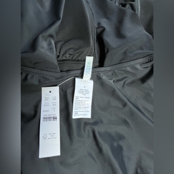 NWT J.Crew Size 4 Ruched ruffle one-piece swimsuit In Black - Picture 9 of 11